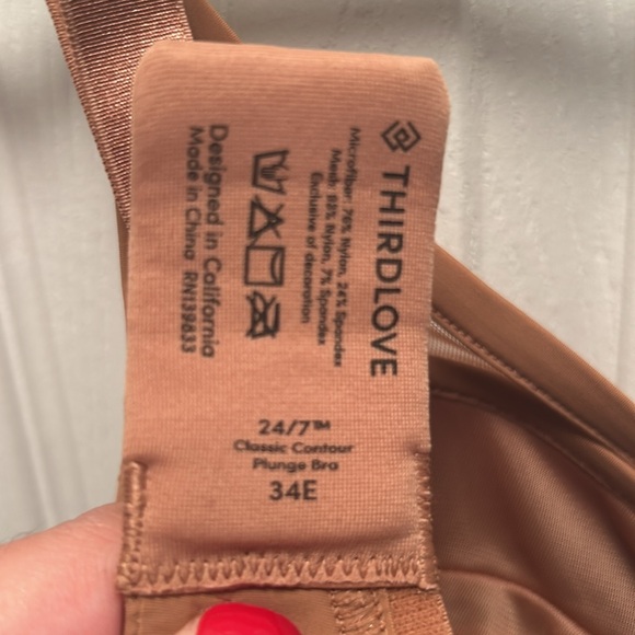 NWT Third Love classic contour plunge bra size 34E - Picture 3 of 4